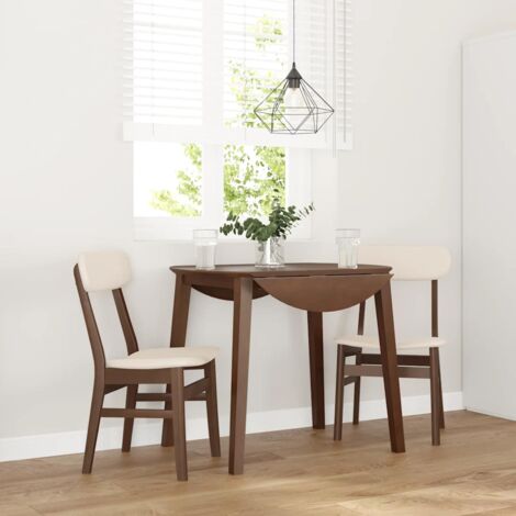 Vidaxl – Chaises de salle à manger ergonomiques avec coussins – Lot de 2 – Bois d'hévéa massif – Confort optimal – Dossier soutenant le dos (1/5)