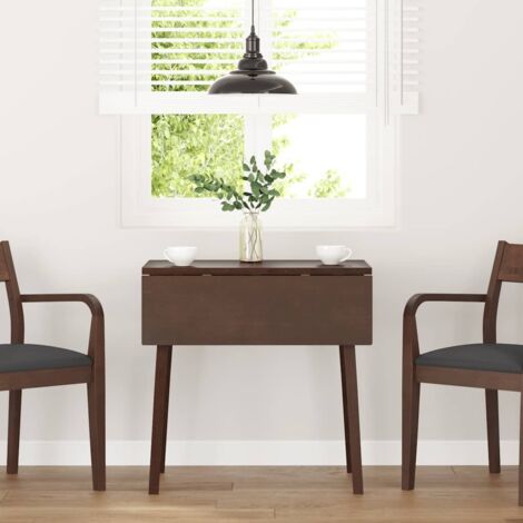 Vidaxl – Table à manger carrée marron en bois d'hévéa massif – Dimensions 90 x 90 cm – Design moderne à abattants – Facile à entretenir