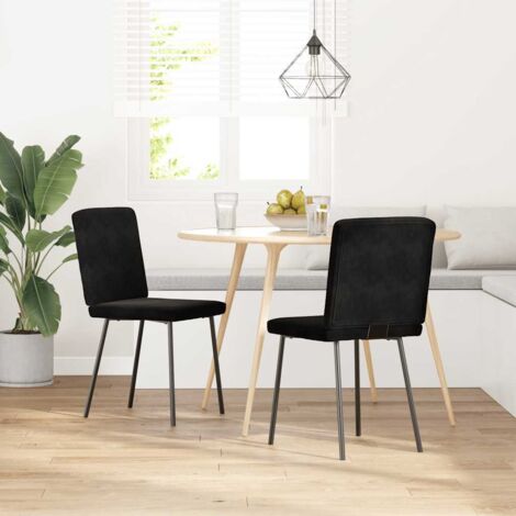 vidaXL Dining Chairs 2 pcs Black Velvet (1/5)