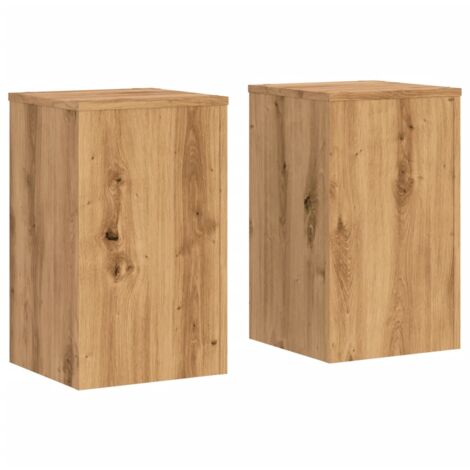 Vidaxl – Supports pour plantes 2 pcs en bois d'ingénierie chêne artisanal – Dimensions 30x30x50 cm – Charge max 50 kg – Fixation murale incluse