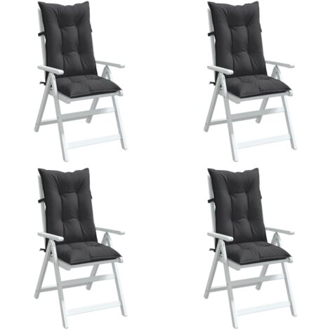 Coussins de chaise à dossier haut lot de 4 anthracite mélangé vidaXL
