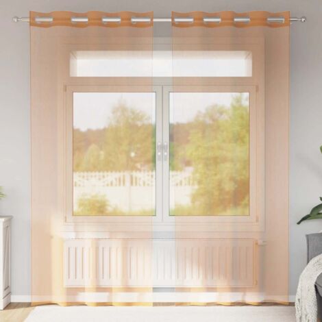 vidaXL Rideaux en voile avec œillets 2 pcs terre cuite