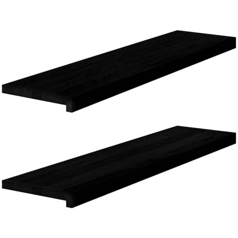 vidaXL Window Sills 2 pcs Brown Black 100x25x2 cm Solid Wood Oak