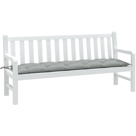 vidaXL Coussin de banc de jardin gris clair mélangé 180x50x7 cm tissu
