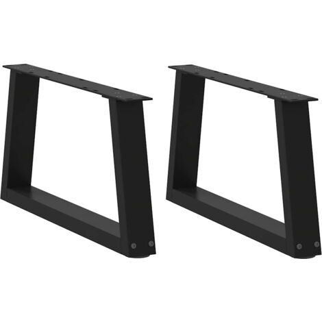 vidaXL Pieds de table à manger forme V 2 pcs noir 70x(30-31,3)cm acier