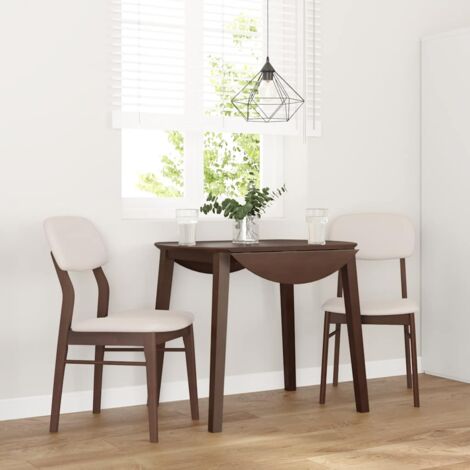 Vidaxl – Chaises de salle à manger ergonomiques avec coussins – Lot de 2 – Bois d'hévéa massif – Confort optimal – Dossier soutenant le dos (1/5)