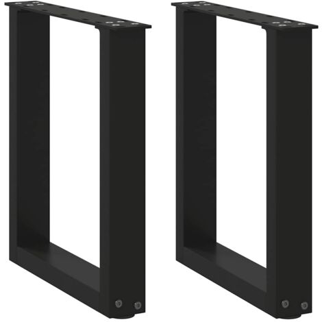 Vidaxl – Pieds de table basse en acier noir – Lot de 2 – Dimensions 28x(42-43) cm – Niveleurs réglables pour sols irréguliers - NOIR 28 X