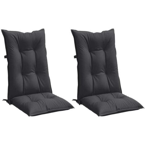 vidaXL Highback Chair Cushions 2 pcs Melange Anthracite 120x50x7 cm Fabric