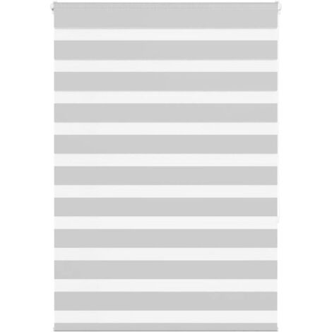 vidaXL Zebra Blind Light Grey 115x150 cm Fabric Width 110,9 cm Polyester