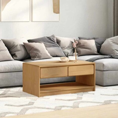 vidaXL Table basse SAUDA chêne 99x55x45 cm bois de pin massif (1/5)