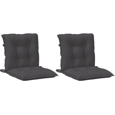 Coussins de chaise à dossier bas lot de 2 anthracite mélangé vidaXL