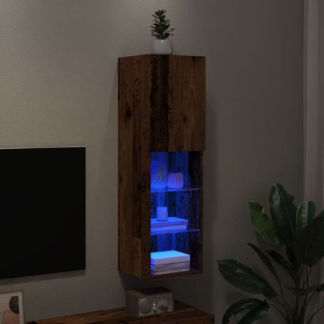 Meuble TV avec lumières LED vieux bois 30,5x30x102 cm vidaXL