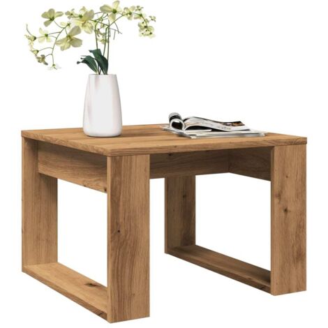 Vidaxl – Table basse fixe en bois d'ingénierie chêne artisanal 50x50x35 cm – Surface lisse et durable – Assemblage requis