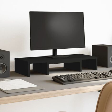 Vidaxl – Support de moniteur réglable noir en bois d'ingénierie – Longueur ajustable 60-90 cm – Angle de vision réglable – Charge max 40 kg