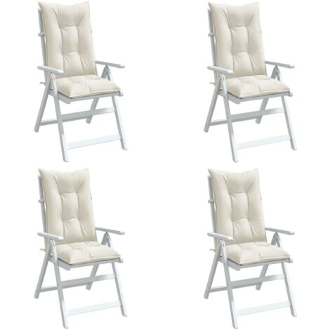 vidaXL Highback Chair Cushions 4 pcs Melange Cream 120x50x7 cm Fabric (1/5)