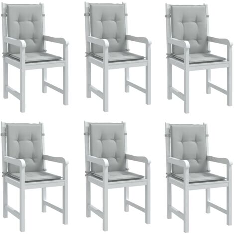 vidaXL Coussins de chaise à dossier bas lot de 6 gris clair mélangé