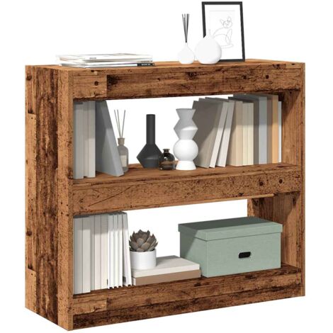 Vidaxl – Bibliothèque séparateur de pièce vieux bois 80x30x72 cm – Matériau bois d'ingénierie – Capacité 60 kg – 2 niveaux pour rangement