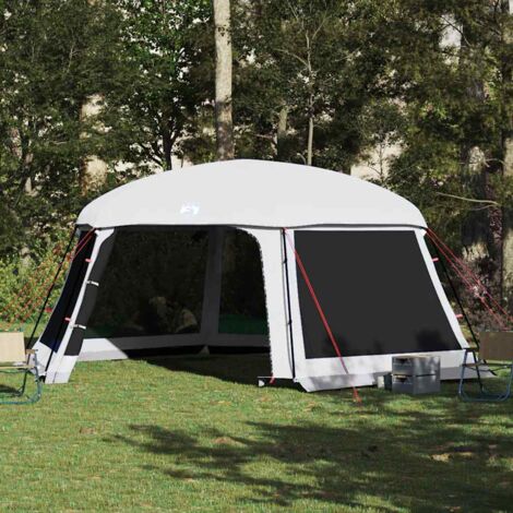 vidaXL Tente piscine toit amovible parois maille gris 618x532 cm