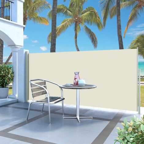 Vidaxl – Auvent latéral rétractable 300 x 120 cm – Tissu polyester résistant aux UV et à l'eau – Cadre en acier – Enroulement automatique (1/10)