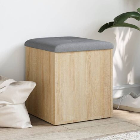 Vidaxl – Banc d'entrée de rangement en bois d'ingénierie – Dimensions 42x42x45 cm – Assise confortable avec coussin épais – Charnières robustes