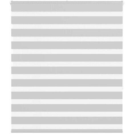 vidaXL Zebra Blind Light Grey 130x150 cm Fabric Width 125,9 cm Polyester