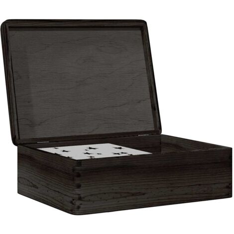 vidaXL Boîte en bois avec couvercle noir 40x30x13cm bois de pin massif