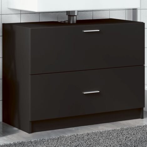 Armoire d'évier noir 78x37x59 cm bois d'ingénierie vidaXL