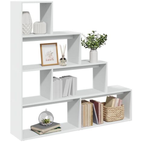 Étagère séparatrice de pièce à 4 niveaux blanc 143,5x29x143,5cm vidaXL