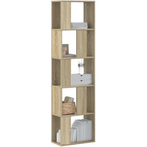 vidaXL Bookcase 5-Tier Sonoma Oak 45x23.5x162.5 cm Engineered Wood