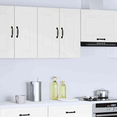 Vidaxl – Armoire murale de cuisine blanche en bois d'ingénierie – 2 portes – 3 étagères – Résistante à l'humidité et à la déformation (1/6)