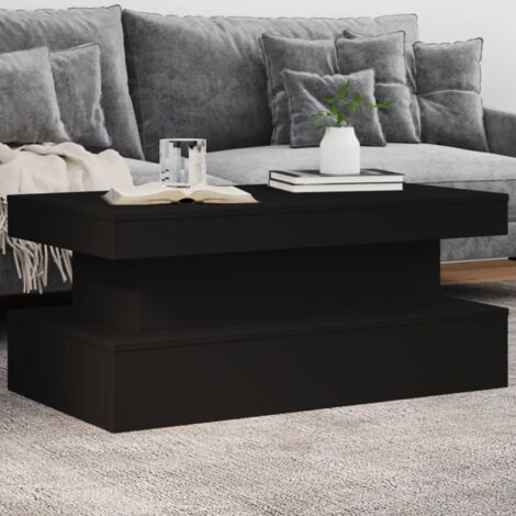 vidaXL Coffee Table with LED Lights Black 90x50x40 cm (1/6)