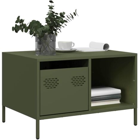 vidaXL Coffee Table Olive Green 68,5x50x43,5 cm Cold-rolled Steel (1/5)
