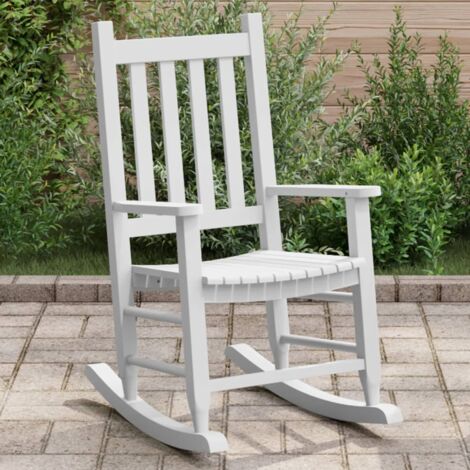 Chaise à bascule enfants blanc bois de peuplier massif vidaXL683902