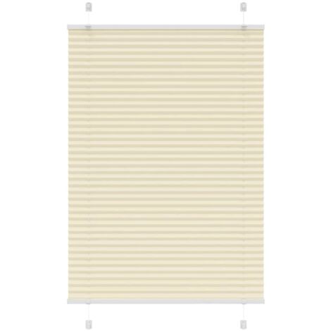 vidaXL Pleated Blind Cream 90x100 cm Fabric Width 89,4 cm Polyester