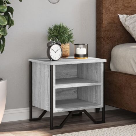vidaXL Tables de chevet 2 pcs sonoma gris 40x30x40cm bois d'ingénierie (1/5)
