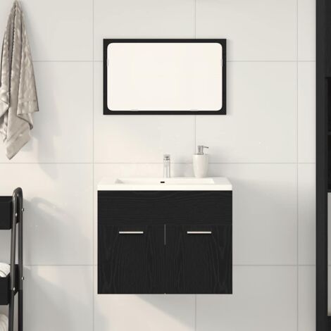 vidaXL Ensemble de meubles salle de bain 2 pcs chêne noir