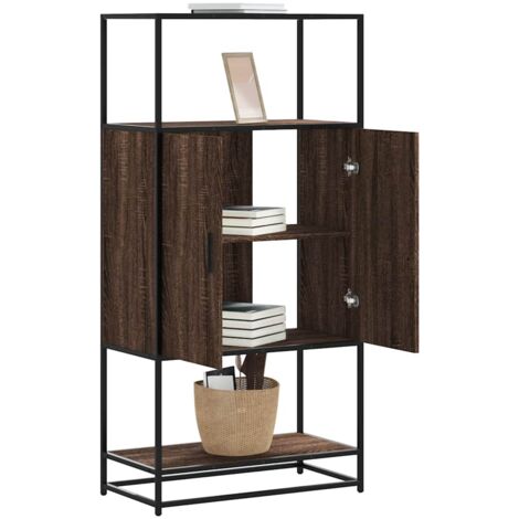 vidaXL Highboard Brown Oak 68x35x139 cm Engineered Wood and Metal (1/5)
