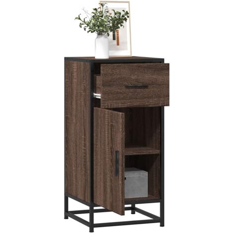 vidaXL Sideboard Brown Oak 35,5x35x76 cm Engineered Wood and Metal (1/5)