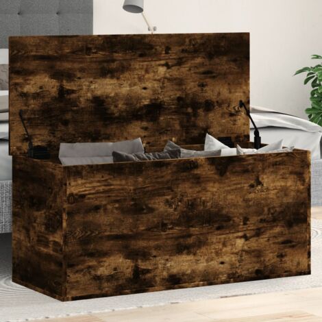 Boîte de rangement chêne fumé 100x42x46 cm bois d'ingénierie vidaXL