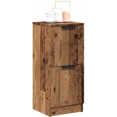 vidaXL Buffets 2 pcs vieux bois 30x30x70 cm bois d'ingénierie