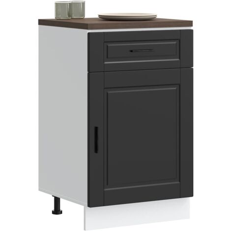 vidaXL Kitchen Base Cabinet "Porto" Black Engineered Wood