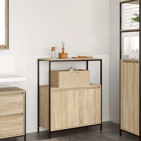 vidaXL Meuble de salle de bain et étagères chêne sonoma 76,5x35x95 cm