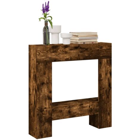 VidaXL Cadre de cheminée chêne fumé 81x18x82 cm bois d'ingénierie