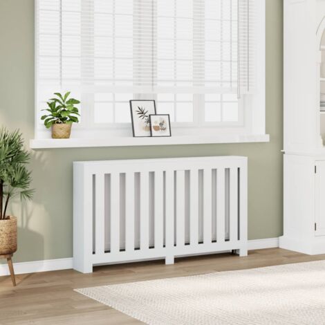vidaXL Cache-radiateur blanc 149x20x82 cm bois d'ingénierie (1/5)