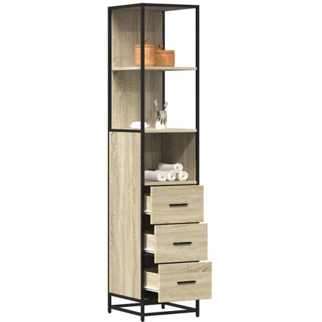 Armoire de salle de bain chêne sonoma 35x37,5x166 cm vidaXL