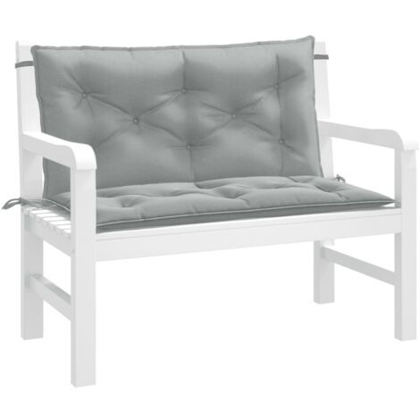 vidaXL Garden Bench Cushions 2pcs Melange Light Grey 100x50x7 cm Fabric