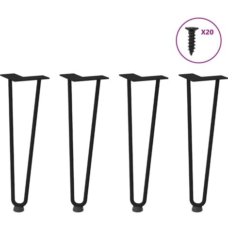 vidaXL Hairpin Legs for Coffee Table 4 pcs Black 42 cm Solid Steel