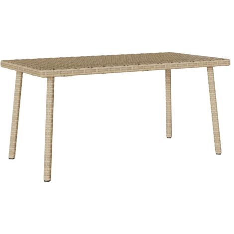 vidaXL Garden Coffee Table Rectangular Beige 80x40x37 cm Poly Rattan