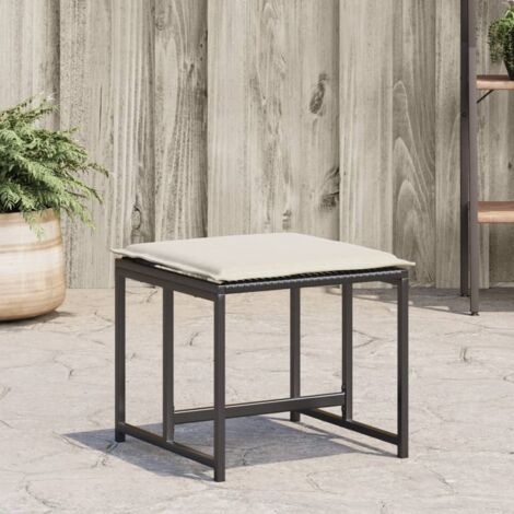 Tabourets de jardin avec coussins lot de 4 noir résine tressée vidaXL (1/5)
