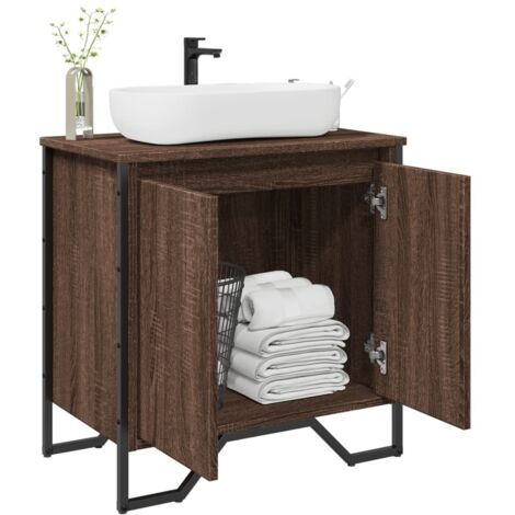 vidaXL Armoire lavabo de salle de bain chêne marron 60x35x60 cm
